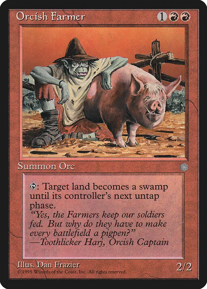 1995 Ice Age Orcish Farmer common #207 common card image