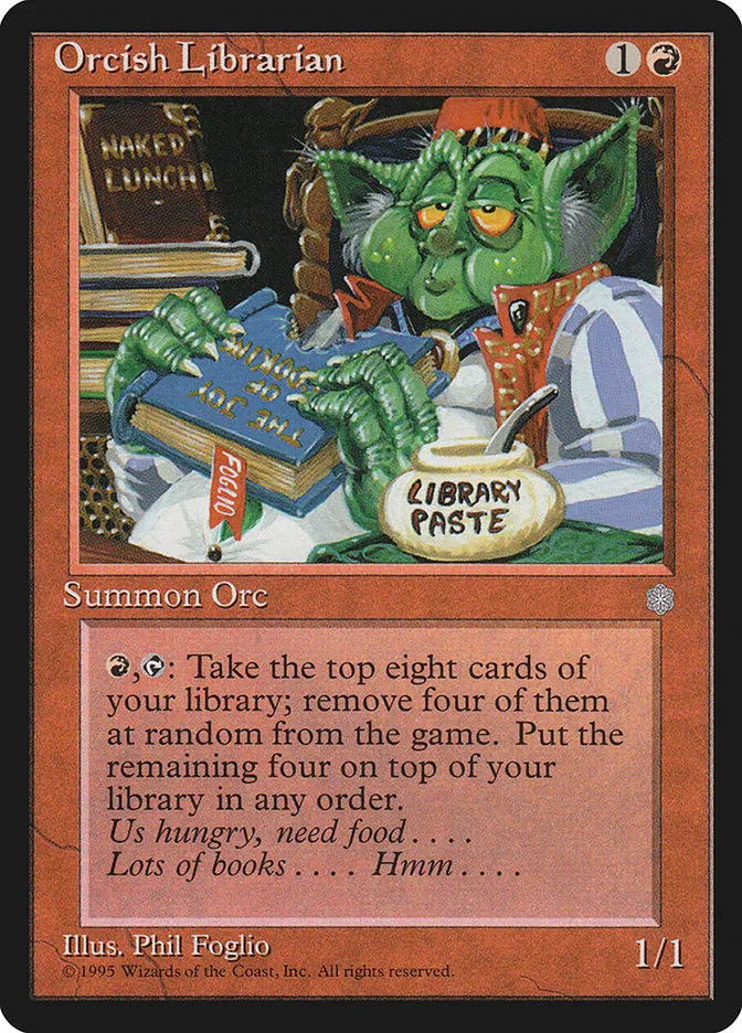 1995 Ice Age Orcish Librarian rare #209 rare card image