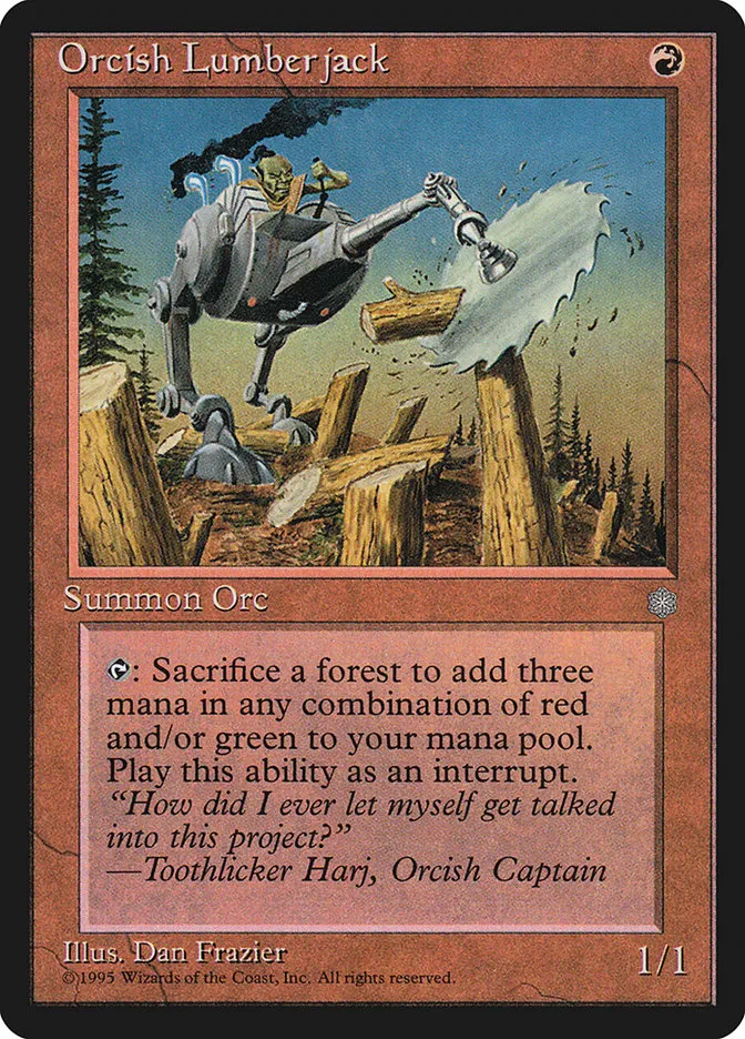 1995 Ice Age Orcish Lumberjack common #210 common card image