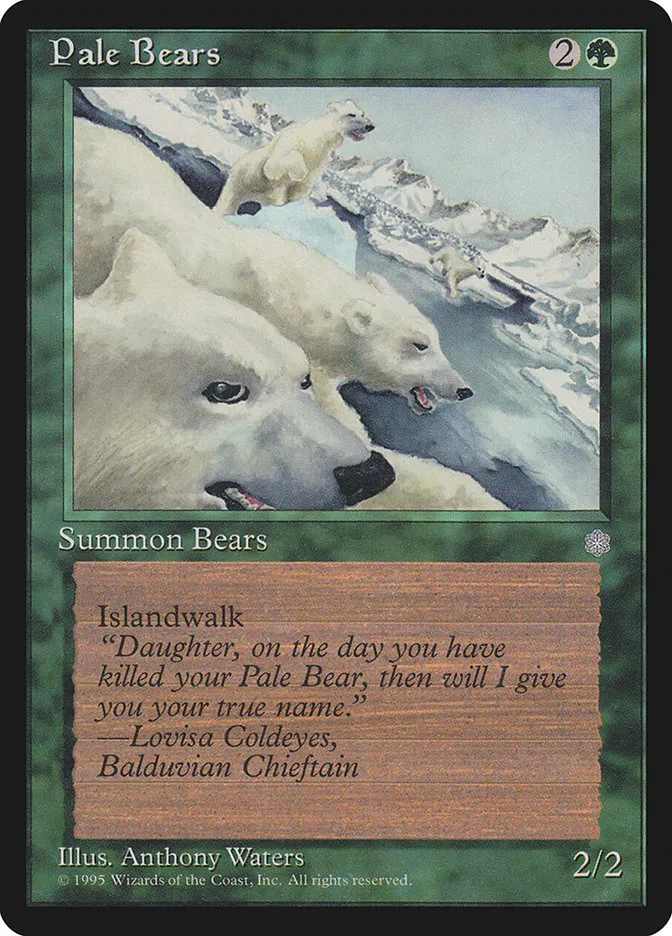1995 Ice Age Pale Bears rare #256 rare card image