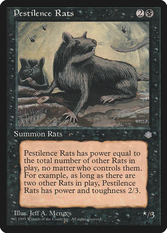 1995 Ice Age Pestilence Rats common #157 common card image