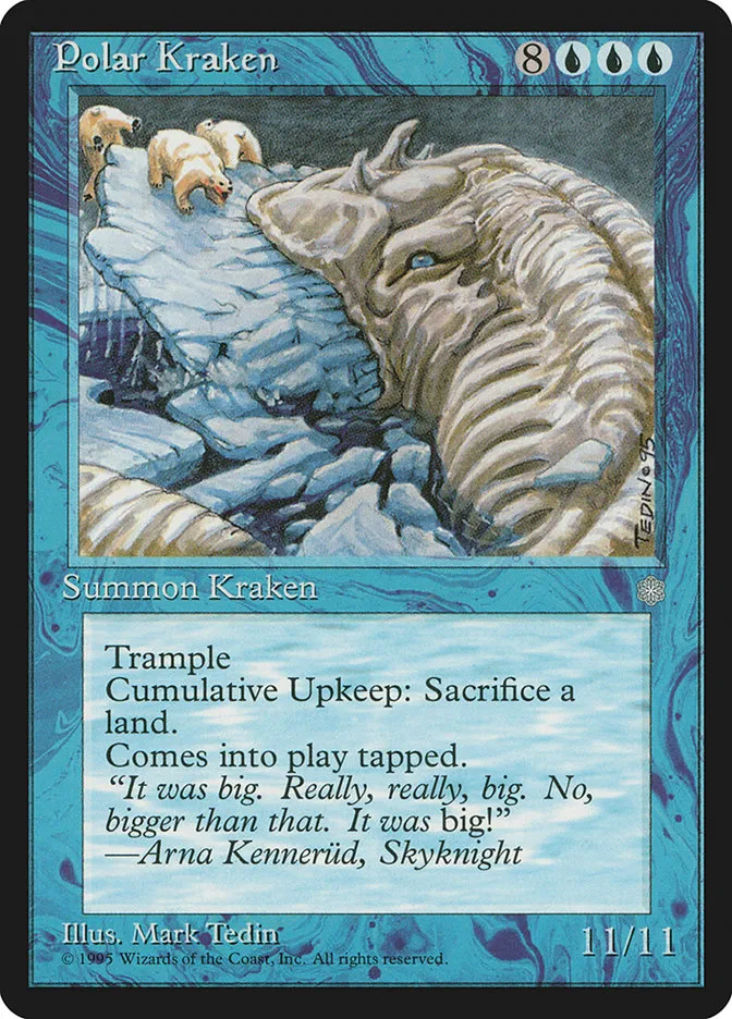 1995 Ice Age Polar Kraken rare #89 rare card image