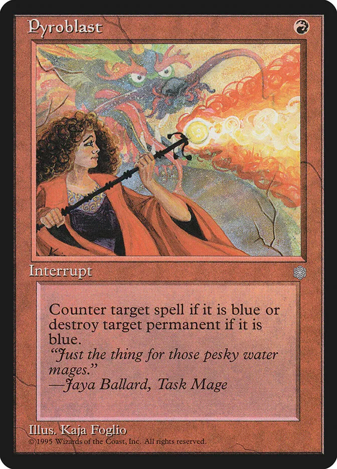 1995 Ice Age Pyroblast common #213 common card image