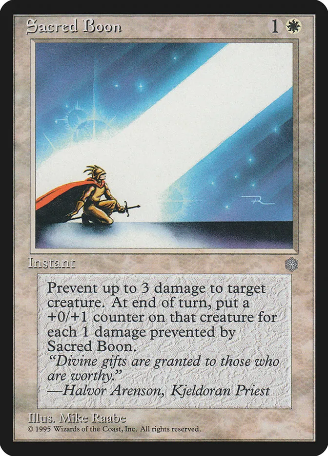 1995 Ice Age Sacred Boon uncommon #50 uncommon card image