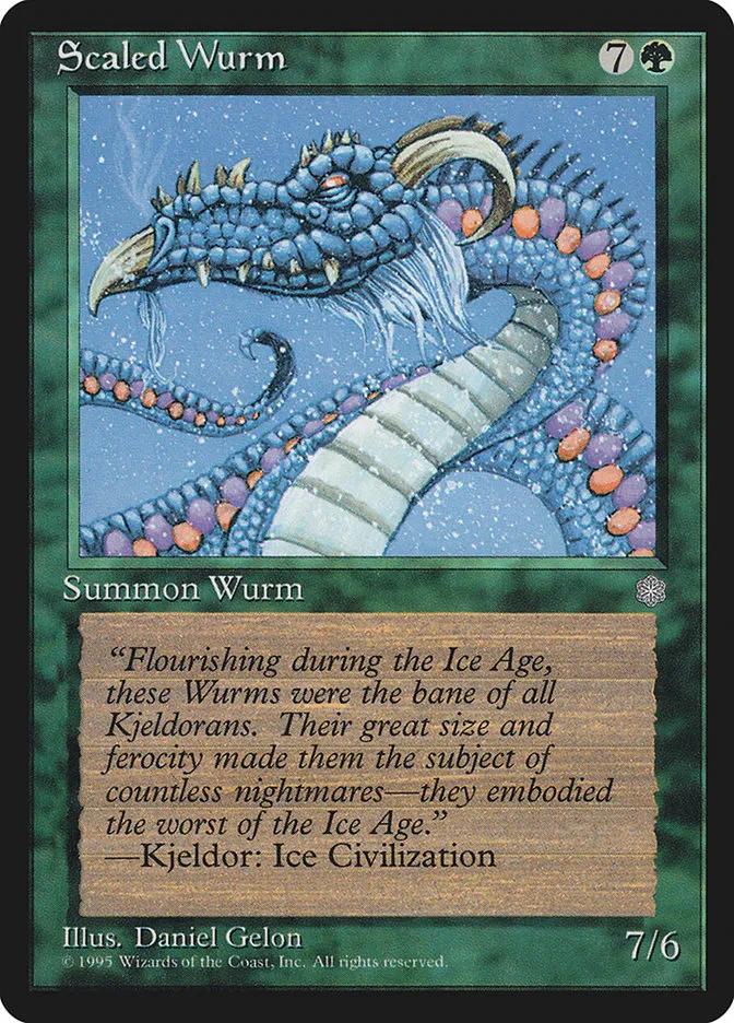 1995 Ice Age Scaled Wurm common #262 common card image
