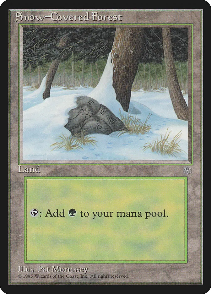 1995 Ice Age Snow-Covered Forest common #383 common card image