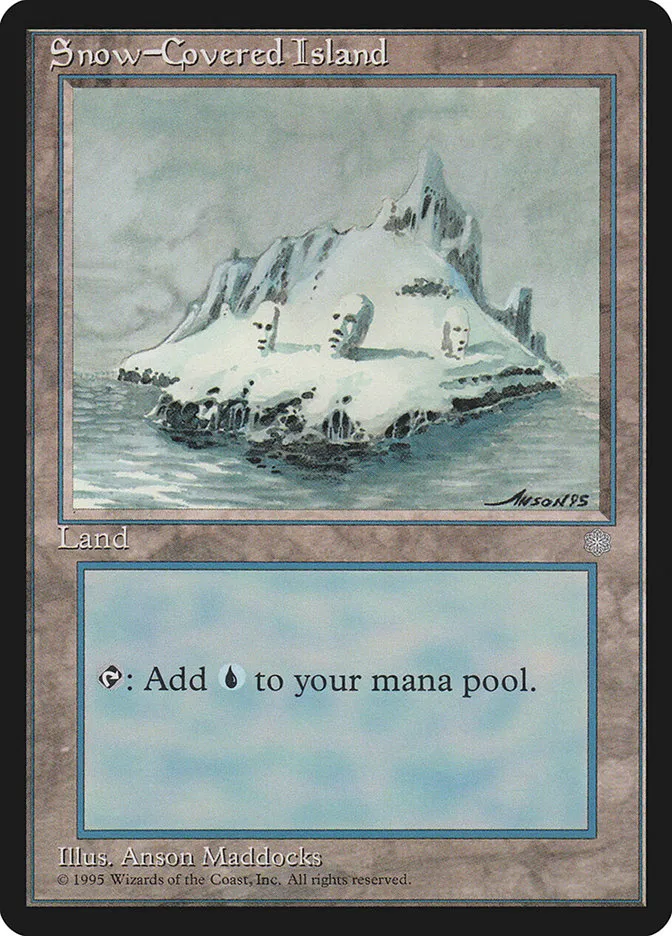 1995 Ice Age Snow-Covered Island common #371 common card image