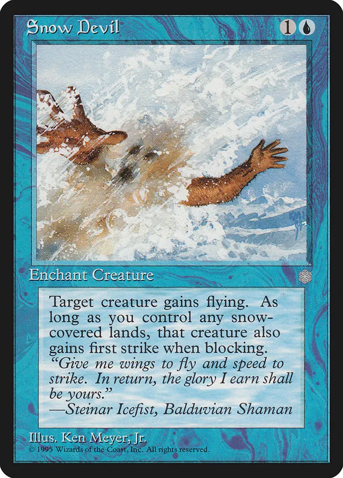 1995 Ice Age Snow Devil common #100 common card image