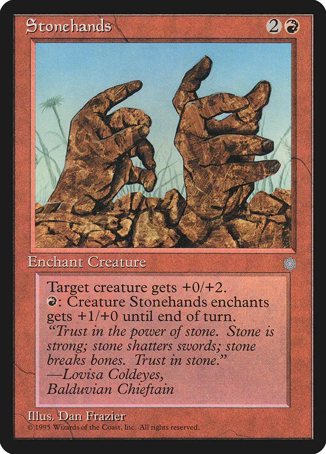 1995 Ice Age Stonehands common #219 common card image