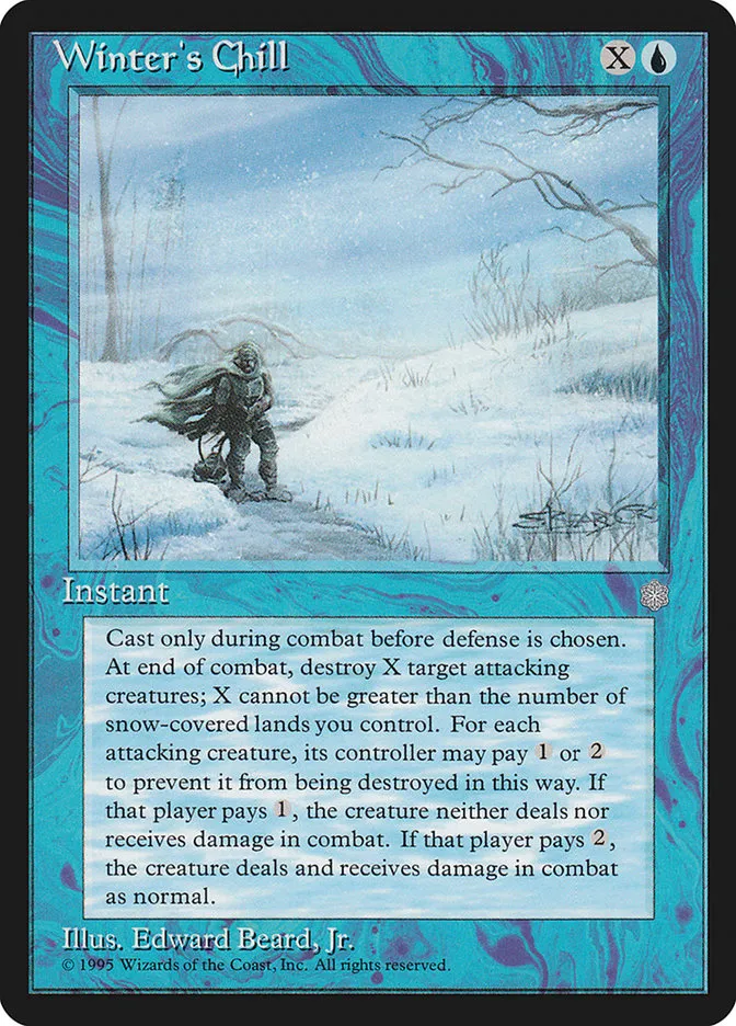 1995 Ice Age Winter's Chill rare #107 rare card image
