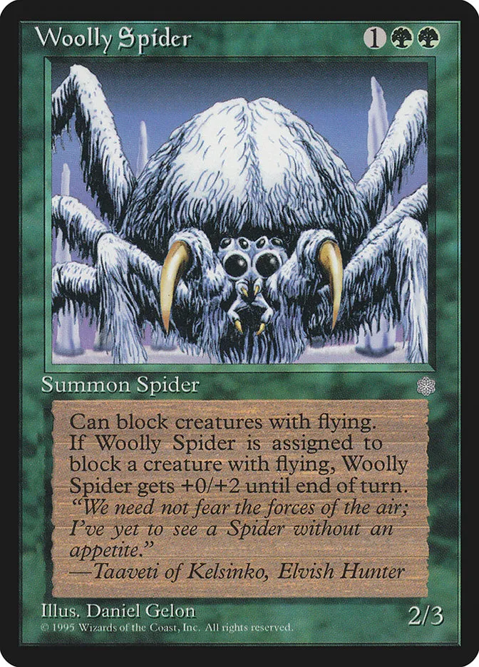 1995 Ice Age Woolly Spider common #279 common card image
