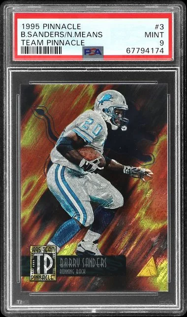 1995 Pinnacle Barry Sanders/Natrone Means Team Pinnacle #3 card image