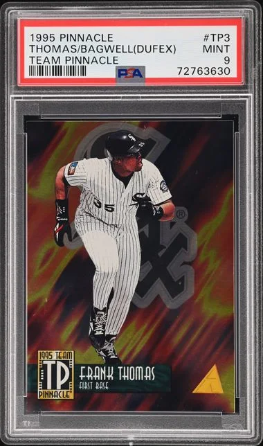 1995 Pinnacle Frank Thomas/Jeff Bagwell (Dufex) Team Pinnacle #TP3 card image