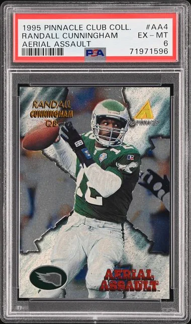 1995 Pinnacle Randall Cunningham Club Collection Aerial Assault #AA4 card image