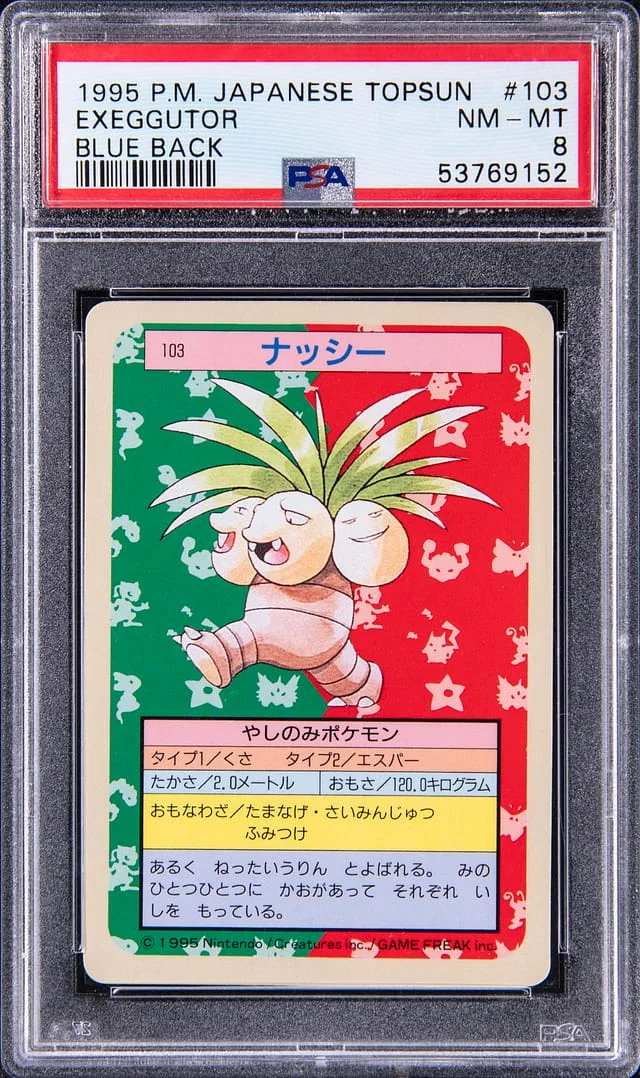 1995 Pokemon Japanese Topsun Blue Back Exeggutor #103 card image
