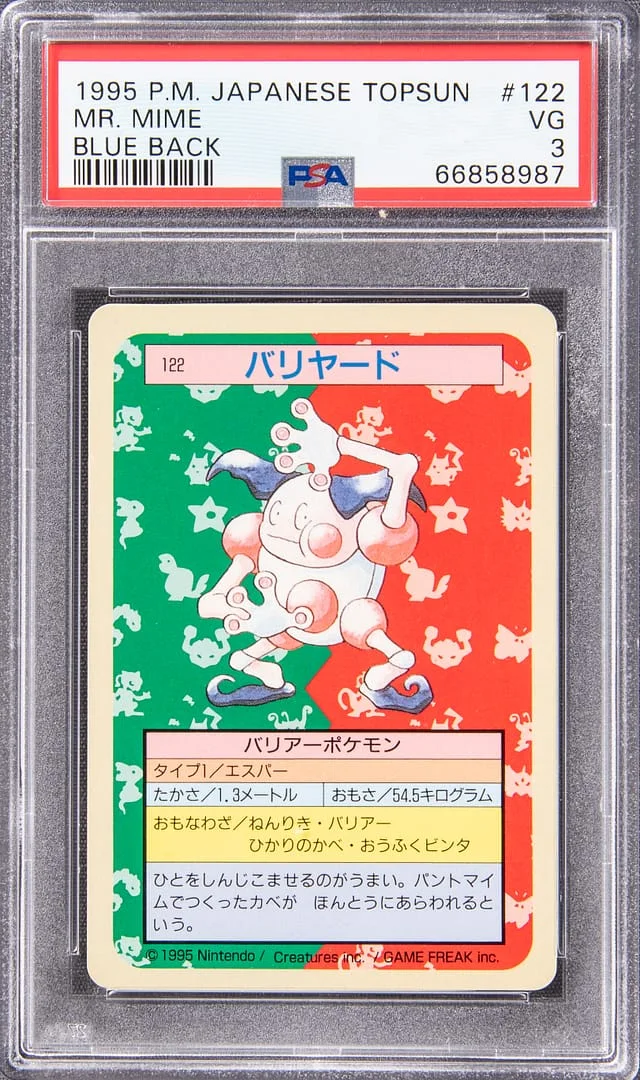 1995 Pokemon Japanese Topsun Blue Back Mr. Mime #122 card image