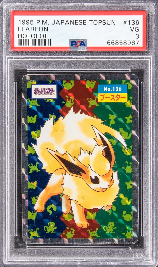 1995 Pokemon Japanese Topsun Holofoil Flareon #136 card image