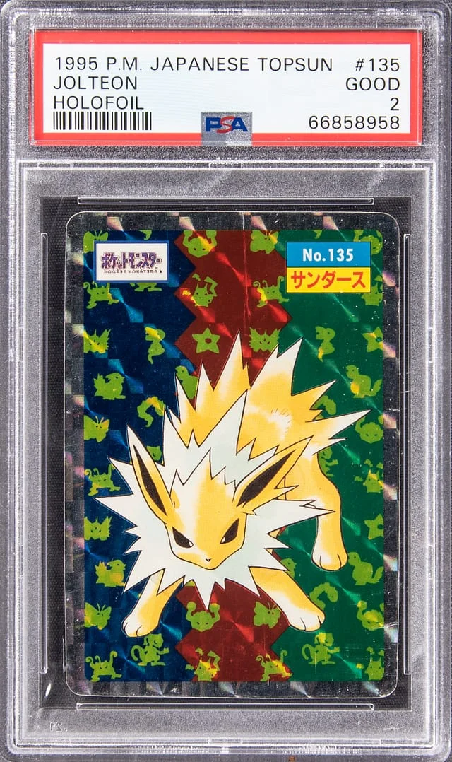 1995 Pokemon Japanese Topsun Holofoil Jolteon #135 card image