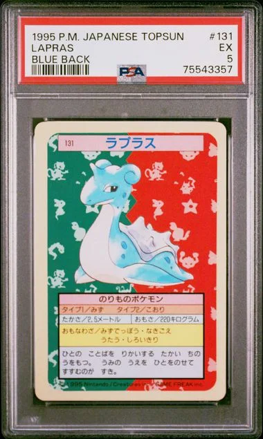 1995 Pokemon Japanese Topsun Lapras, Blue Back #131 card image