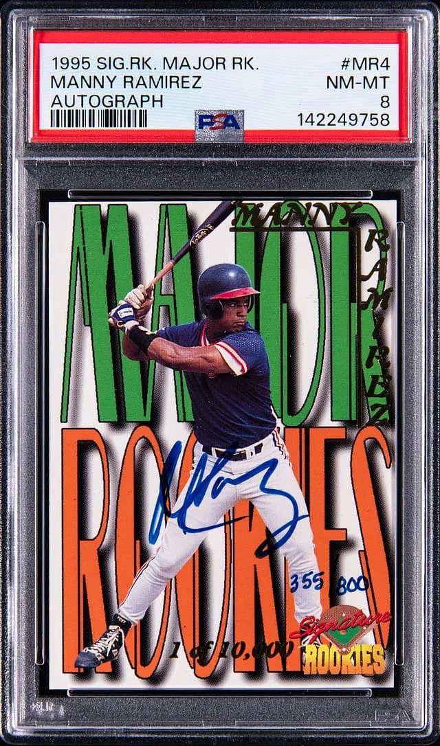 1995 Signature Rookies Major Rookies Autograph Manny Ramirez #MR4 card image
