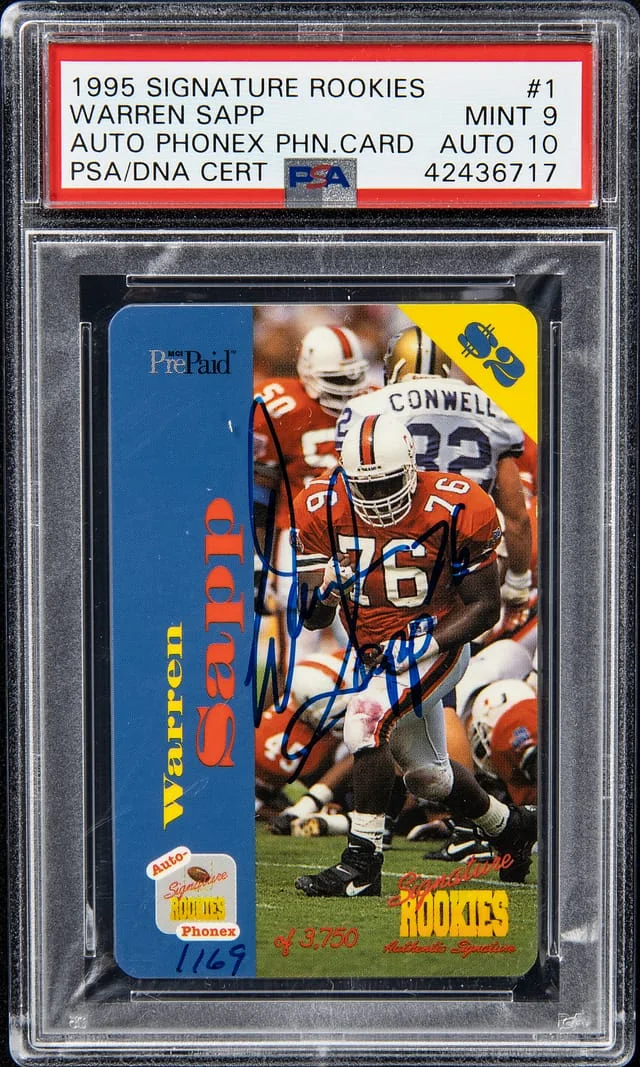 1995 Signature Rookies Phoenix Phone card Warren Sapp #1 card image