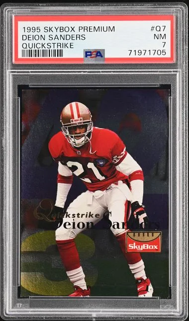 1995 SkyBox Premium Deion Sanders Quickstrike #Q7 card image