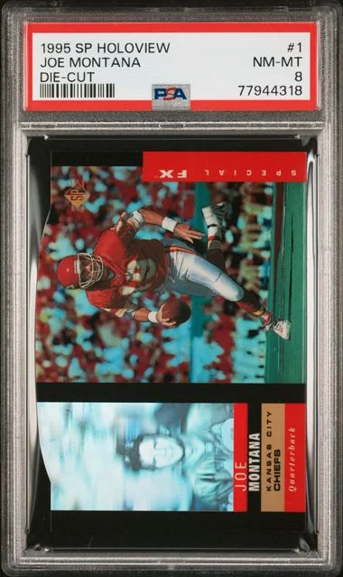1995 SP Holoview Die-Cut Joe Montana #1 card image
