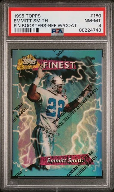 1995 Topps Finest Emmitt Smith Boosters Refractor W/Coating #180 card image