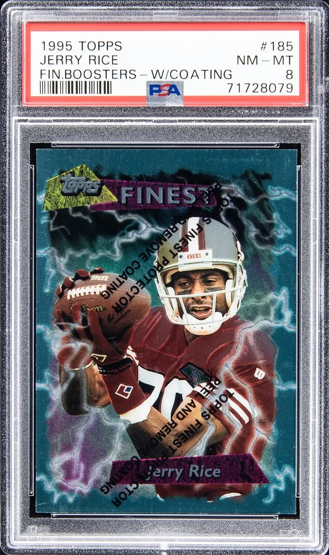 1995 Topps Finest Jerry Rice Boosters W/Coating #185 card image