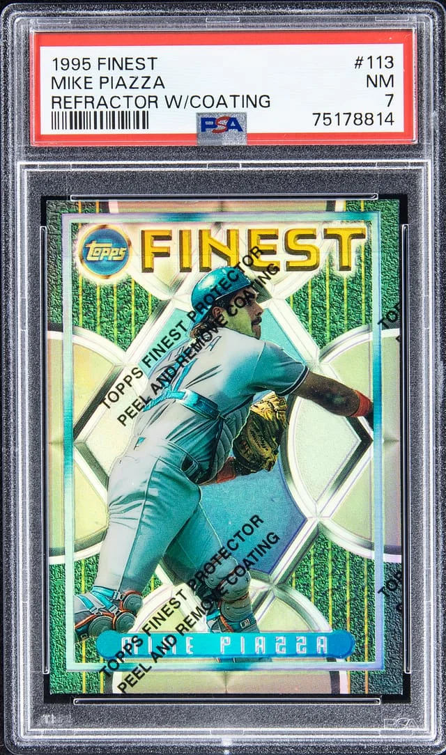 1995 Topps Finest Mike Piazza Refractor W/Coating #113 card image