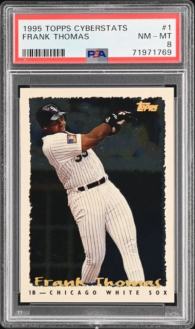 1995 Topps Frank Thomas Cyberstats #1 card image
