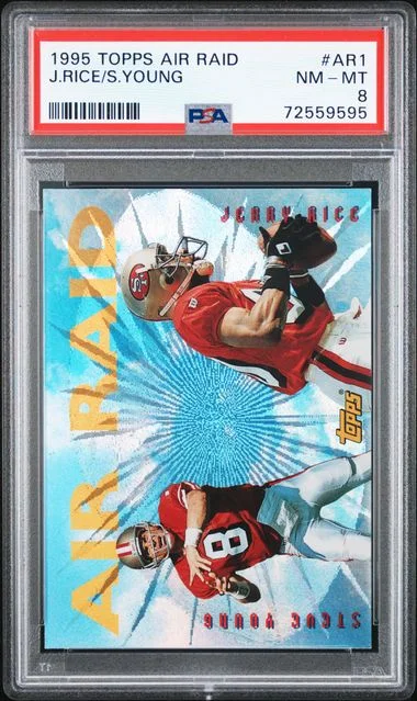 1995 Topps Jerry Rice/Steve Young Air Raid #AR1 card image