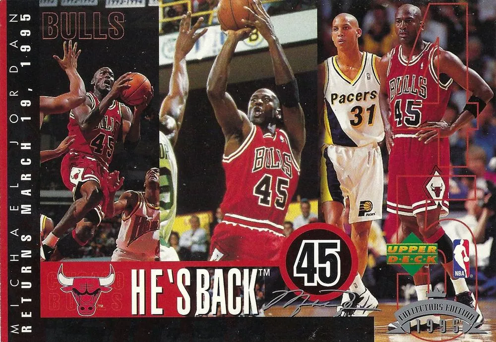 1995 Upper Deck Authenticated Michael Jordan He's Back Michael Jordan #NNO card image