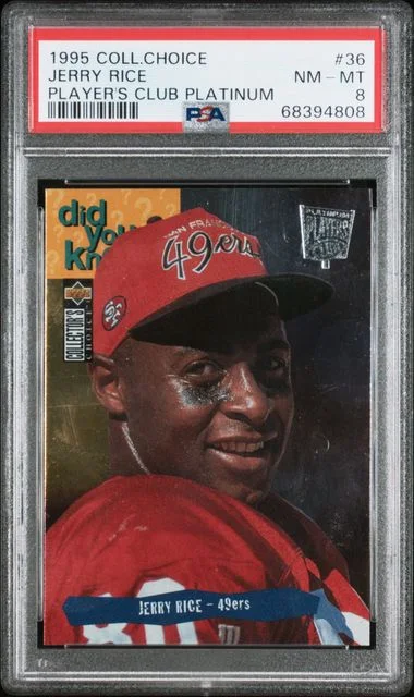 1995 Upper Deck Collector's Choice Jerry Rice Player's Club Platinum #36 card image