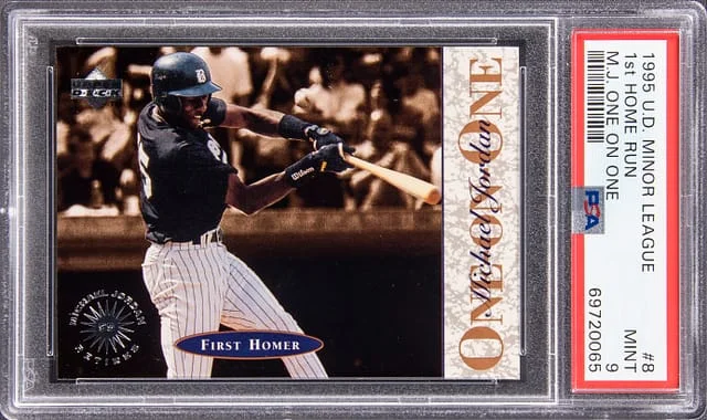 1995 Upper Deck Michael Jordan, 1st Home Run Minor League One On One #8 card image