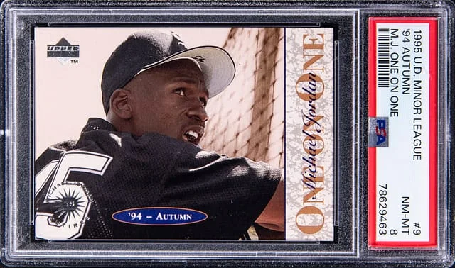 1995 Upper Deck Michael Jordan Minor League M.J. One on One 1994 Autumn #9 card image
