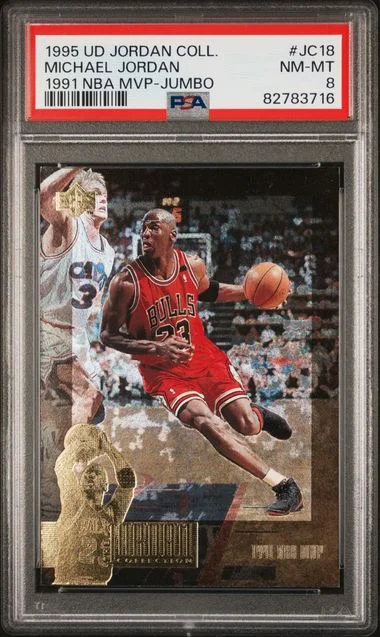 1995 Upper Deck Michael Jordan Jordan Collection 1991 NBA Mvp-Jumbo #JC18 card image