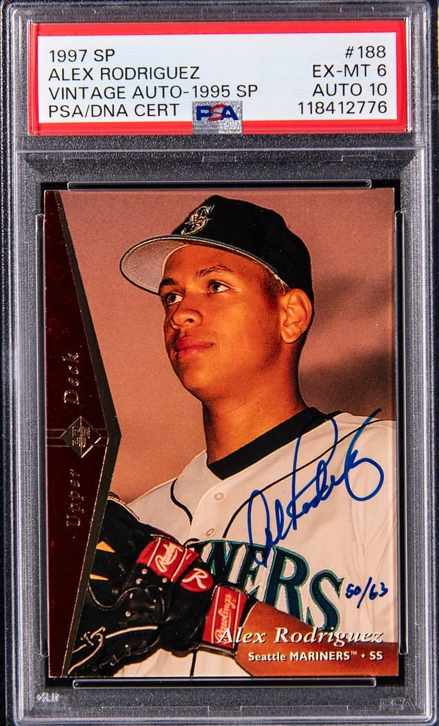 1995 Upper Deck SP Alex Rodriguez 97 SP Vintage Autographs #188 card image
