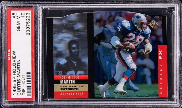 1995 Upper Deck SP Curtis Martin Holoview Die-Cut #5 card image