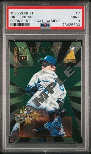 1995 Zenith Roll Call Sample Hideo Nomo #7 card image