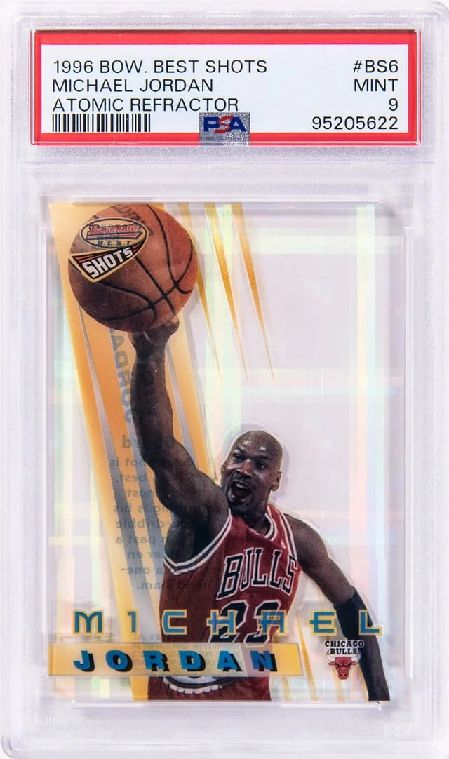 1996-97 Bowman Best Michael Jordan Shots Refractor #BS6 card image