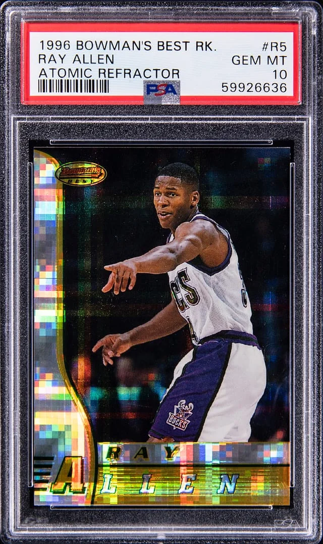 1996-97 Bowman Best Ray Allen Atomic Refractor #R5 card image