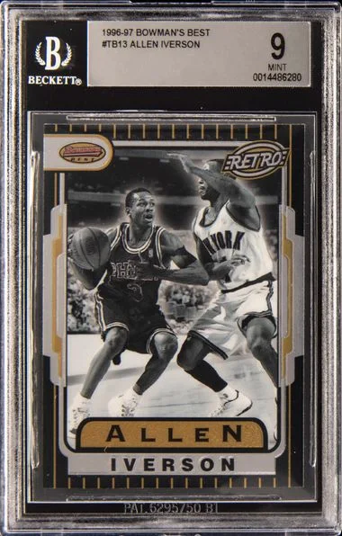 1996-97 Bowman's Best Allen Iverson #TB13 card image