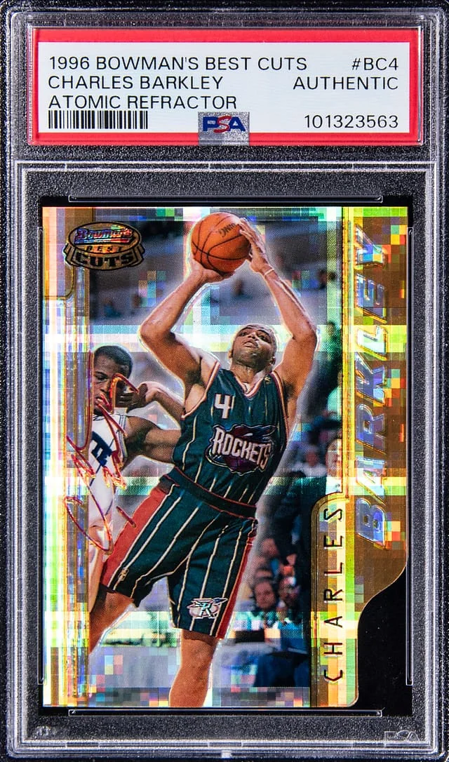 1996-97 Bowman's Best Charles Barkley Cuts Atomic Refractor #BC4 card image