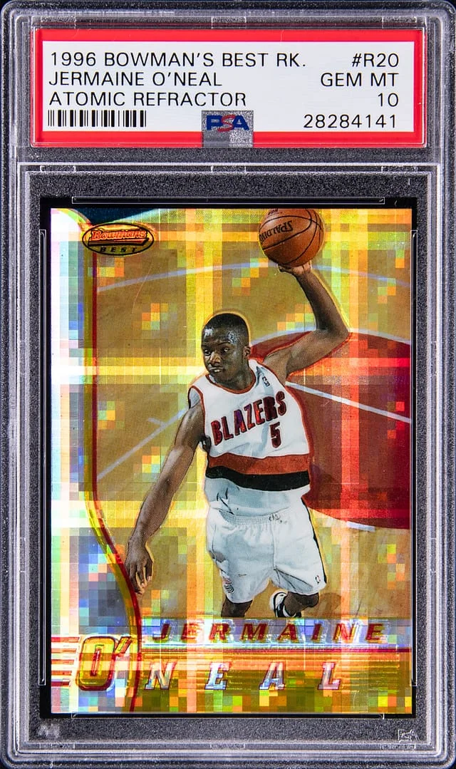 1996-97 Bowman's Best Jermaine O'Neal Atomic Refractor #R20 card image
