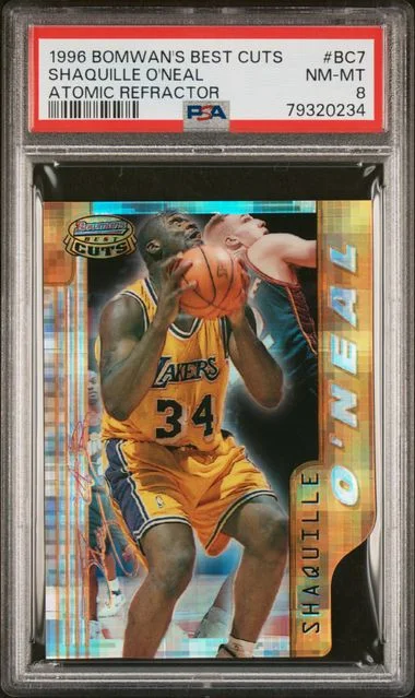 1996-97 Bowman's Best Shaquille O'Neal Cuts Atomic Refractor #BC7 card image