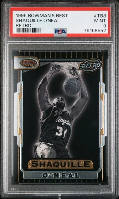 1996-97 Bowman's Best Shaquille O'Neal Retro #TB8 card image