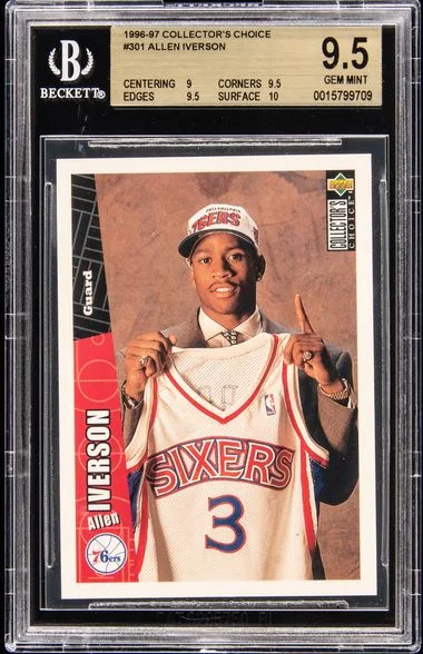 1996-97 Collector's Choice Allen Iverson #301 card image