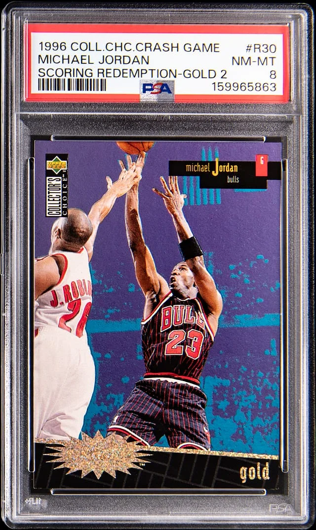 1996-97 Collector's Choice Michael Jordan Crash The Game Scoring Redemption Gold 2 #R30 card image