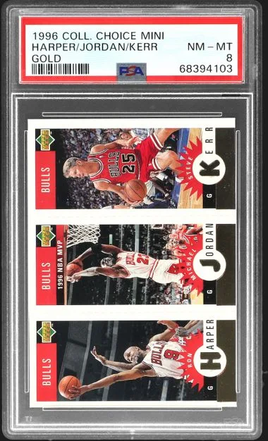 1996-97 Collector's Choice Mini Gold Michael Jordan/Ron Harper/Steve Kerr #no-number card image